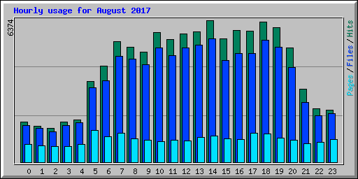 Hourly usage for August 2017