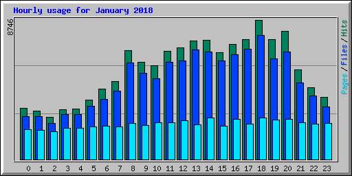 Hourly usage for January 2018